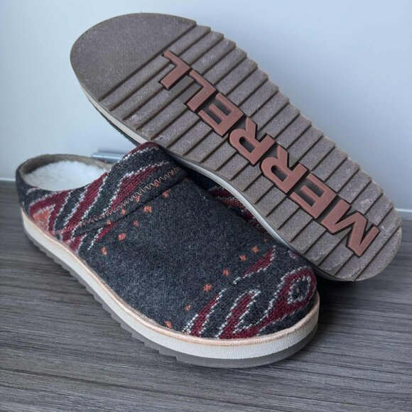 Merrell Women's Juno Wool Winter Clogs Mules Size 7 $90 Blanket - Picture 4 of 8